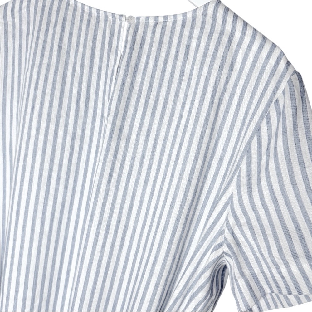 Jenni Kayne White and Light Gray Striped Midi Dress - Picture 6 of 9